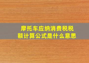 摩托车应纳消费税税额计算公式是什么意思