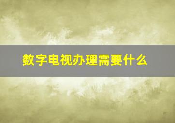 数字电视办理需要什么