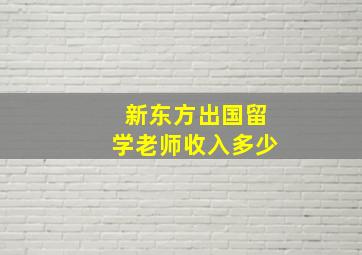 新东方出国留学老师收入多少