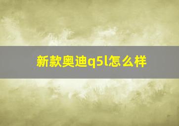 新款奥迪q5l怎么样