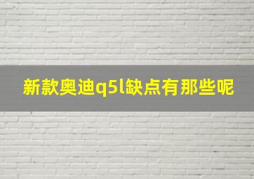 新款奥迪q5l缺点有那些呢