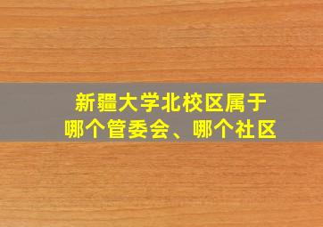 新疆大学北校区属于哪个管委会、哪个社区