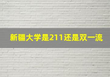 新疆大学是211还是双一流