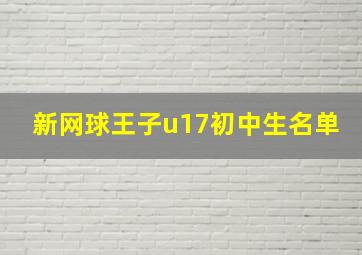 新网球王子u17初中生名单