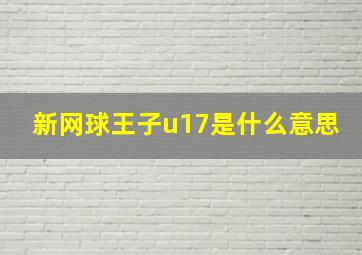 新网球王子u17是什么意思