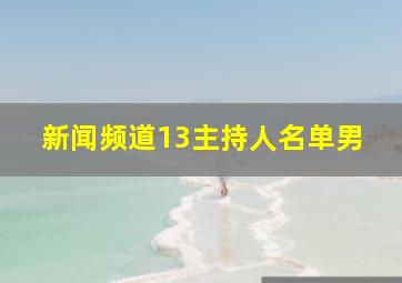 新闻频道13主持人名单男