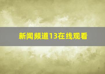 新闻频道13在线观看