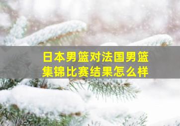 日本男篮对法国男篮集锦比赛结果怎么样