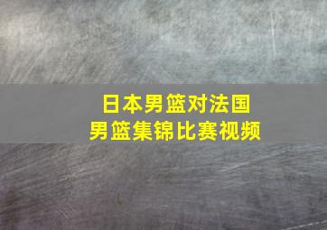 日本男篮对法国男篮集锦比赛视频