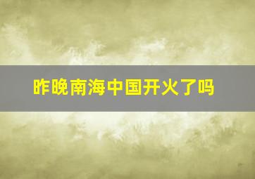 昨晚南海中国开火了吗