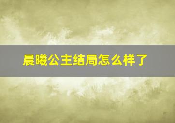 晨曦公主结局怎么样了