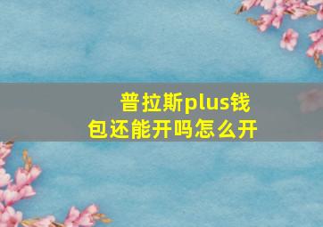 普拉斯plus钱包还能开吗怎么开