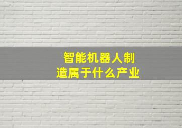 智能机器人制造属于什么产业