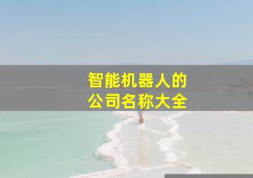 智能机器人的公司名称大全