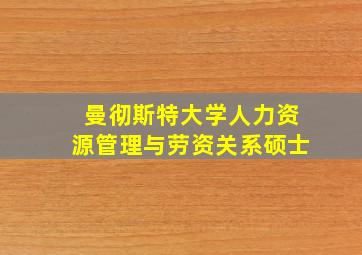 曼彻斯特大学人力资源管理与劳资关系硕士