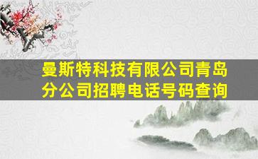 曼斯特科技有限公司青岛分公司招聘电话号码查询