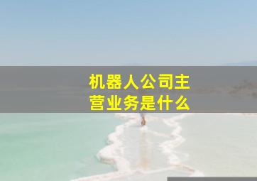 机器人公司主营业务是什么