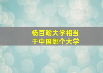 杨百翰大学相当于中国哪个大学