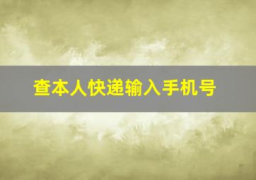 查本人快递输入手机号