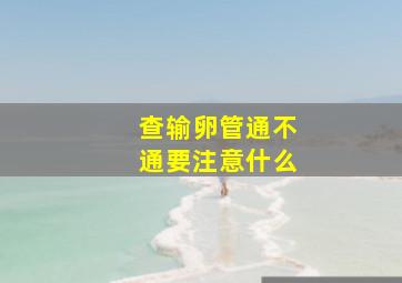 查输卵管通不通要注意什么