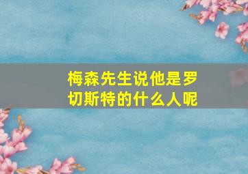 梅森先生说他是罗切斯特的什么人呢