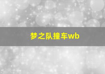 梦之队撞车wb