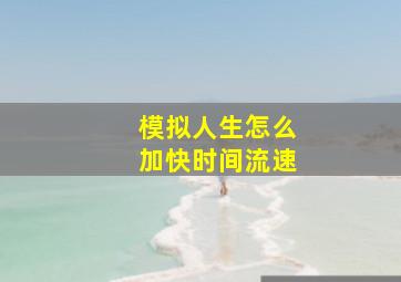 模拟人生怎么加快时间流速