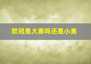 欧冠是大赛吗还是小赛