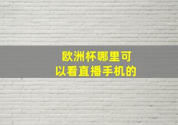 欧洲杯哪里可以看直播手机的