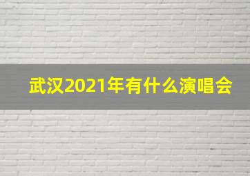 武汉2021年有什么演唱会