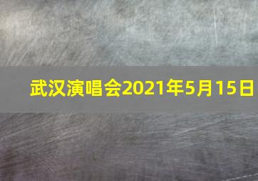 武汉演唱会2021年5月15日