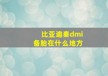 比亚迪秦dmi备胎在什么地方