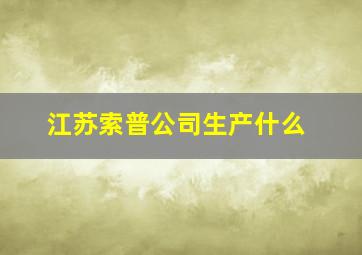 江苏索普公司生产什么