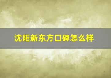 沈阳新东方口碑怎么样