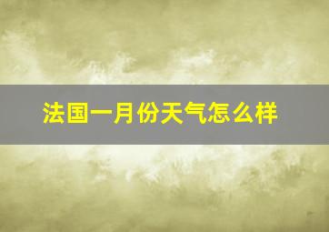 法国一月份天气怎么样