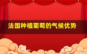 法国种植葡萄的气候优势