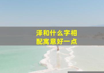 泽和什么字相配寓意好一点