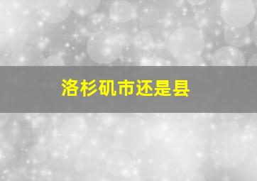 洛杉矶市还是县