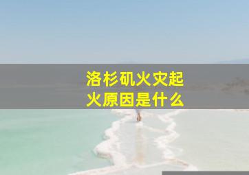 洛杉矶火灾起火原因是什么