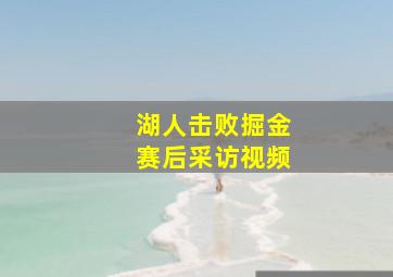 湖人击败掘金赛后采访视频