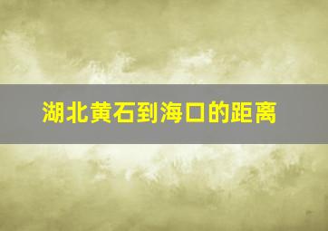 湖北黄石到海口的距离