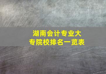 湖南会计专业大专院校排名一览表