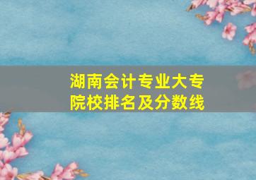 湖南会计专业大专院校排名及分数线