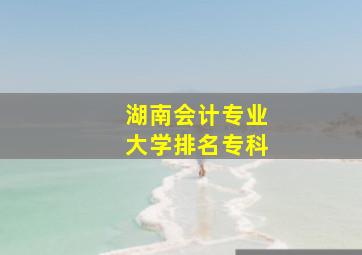 湖南会计专业大学排名专科