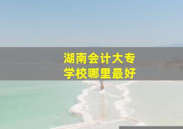 湖南会计大专学校哪里最好