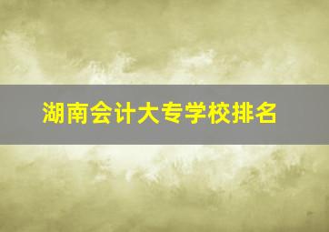 湖南会计大专学校排名