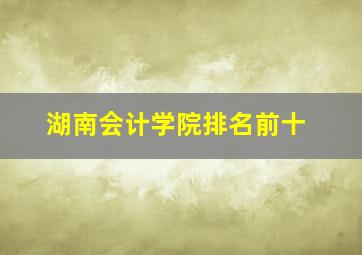 湖南会计学院排名前十