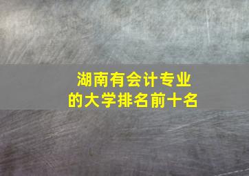 湖南有会计专业的大学排名前十名