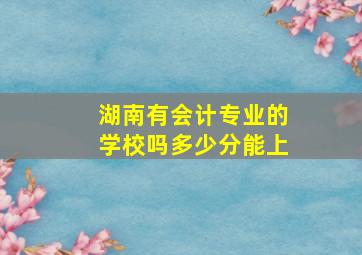 湖南有会计专业的学校吗多少分能上