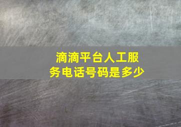 滴滴平台人工服务电话号码是多少